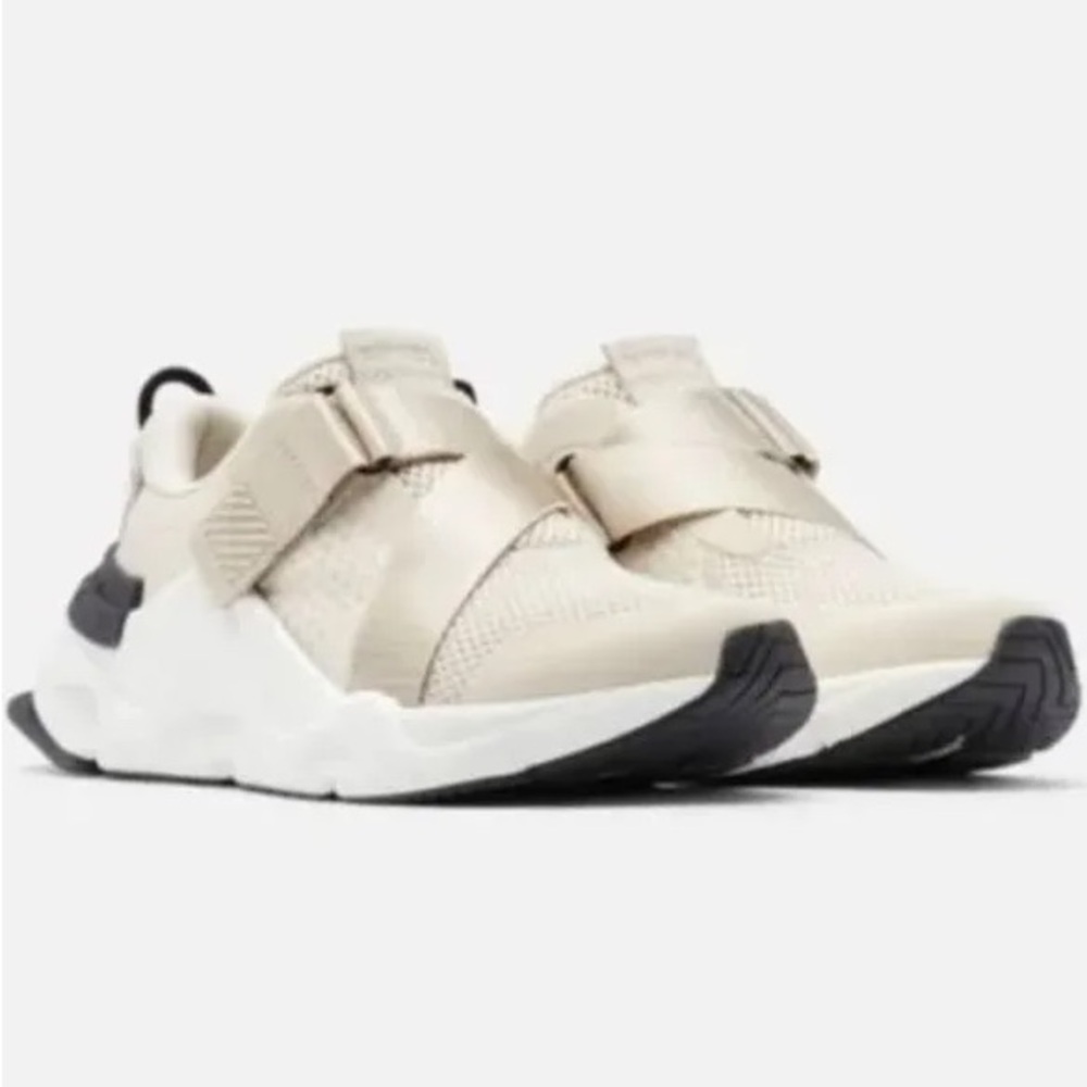 Sorel Cream and Black Sneakers with Velcro Closure